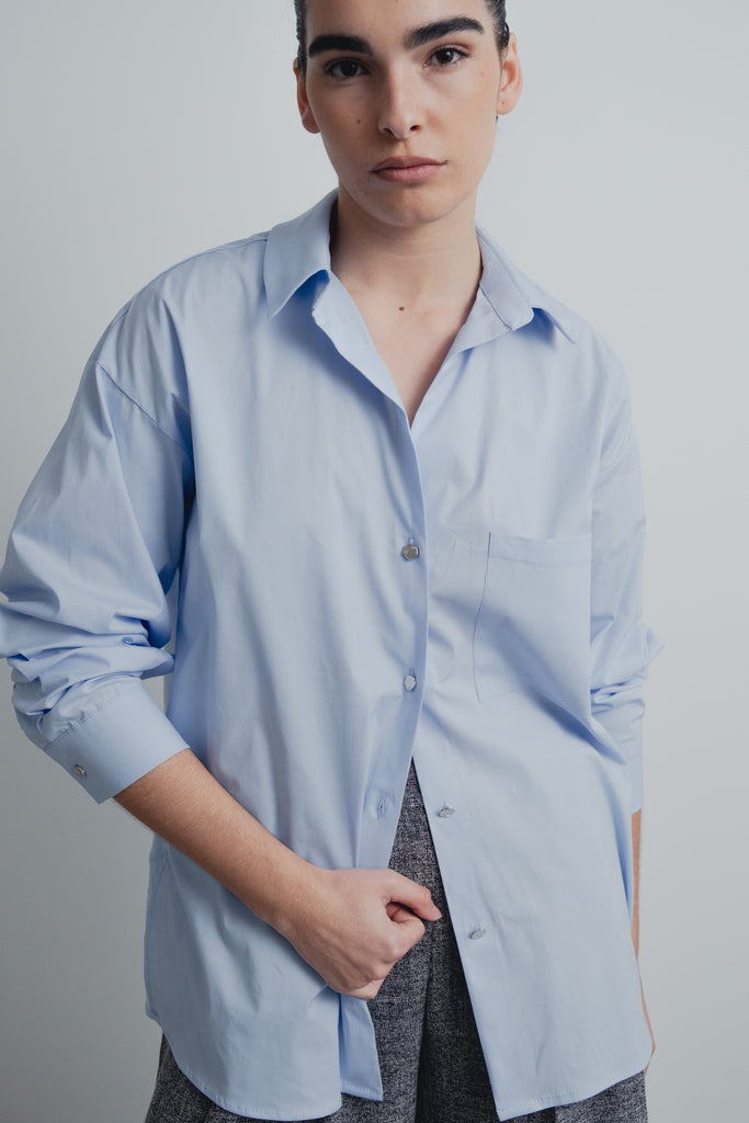 Camisa Oversize Popelín - detalhe frontal