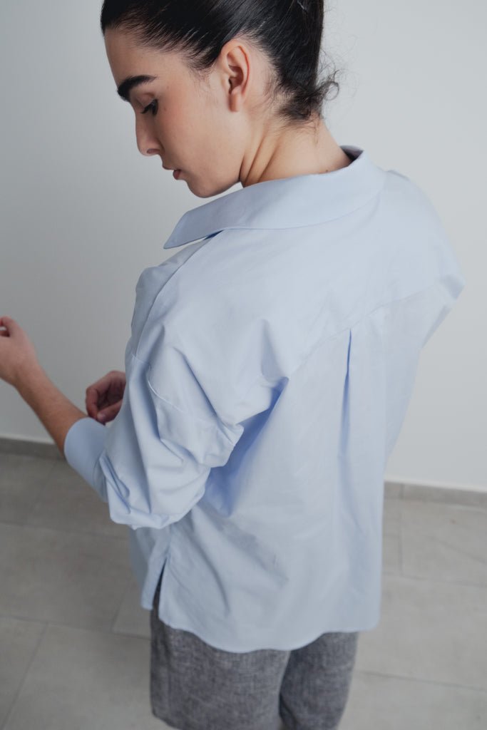 Camisa Oversize Popelín - vista traseira